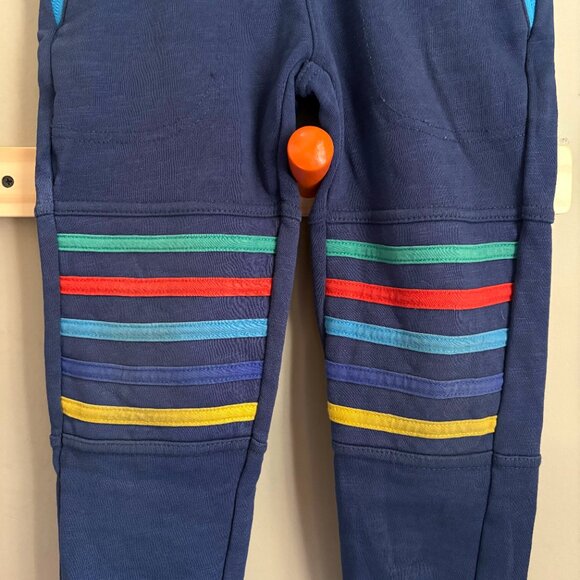 Mini Boden Warrior Striped Knee Joggers in Starboard Blue, 4/5 - Picture 4 of 7